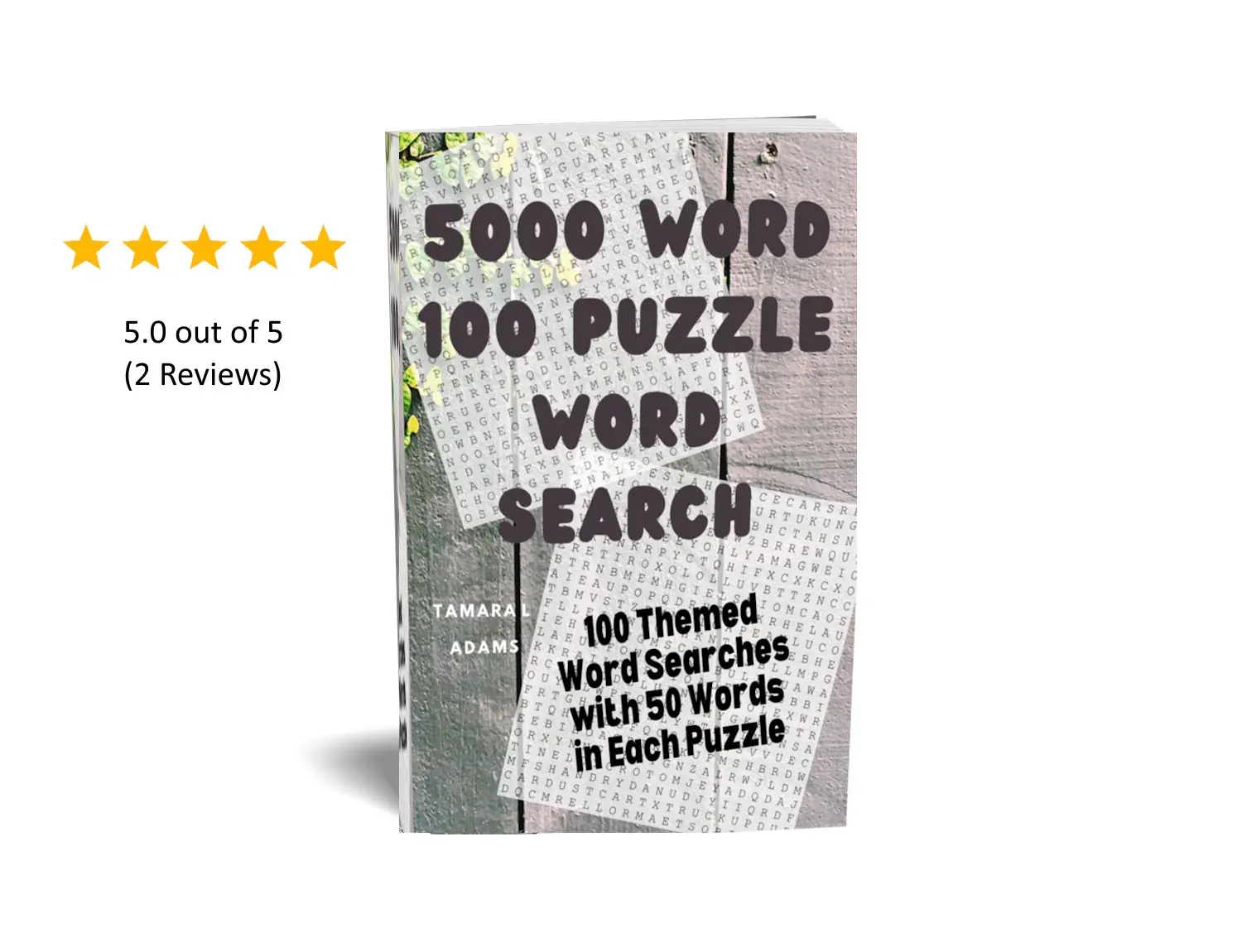 100 Word Search Puzzles Activity Book For Adults with 5000 unique words to find in 100 themed puzzles all in a 6x9 inch paperback book