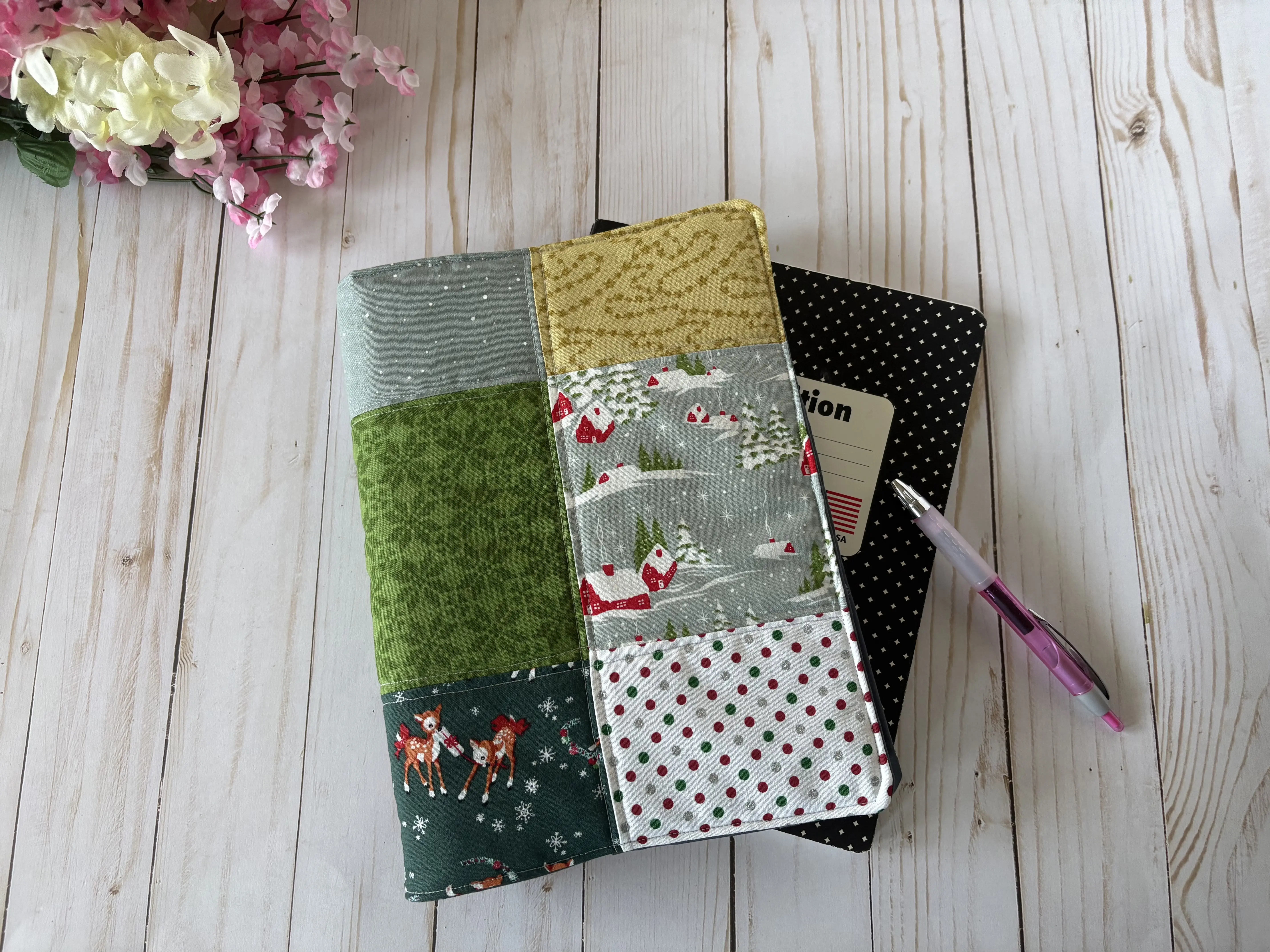 Tan and Grey Christmas Composition Notebook Cover