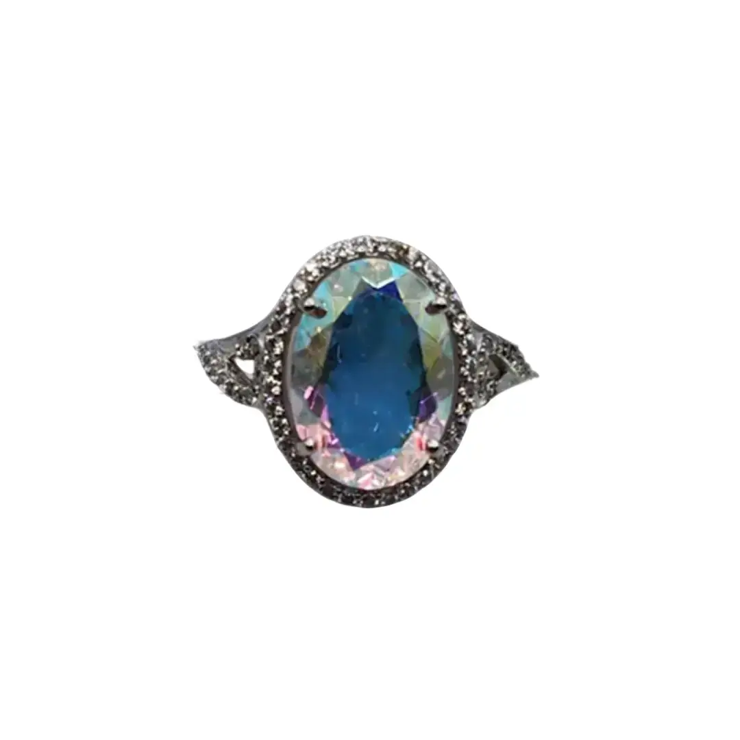 Mystic Topaz Ring In Sterling Silver Size Eight