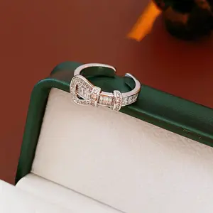 Women's Clear Crystal Stainless Steel Buckle Ring sydney  ring  star oval  engagement Accessory Glamour Stunning Design