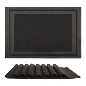 REGALWOVEN Set of 8 Placemats, Vinyl Placemats for Kitchen Dining Table Decor Washable Heat Resistant Table Placemats Wipeable Table Mat 18*12in