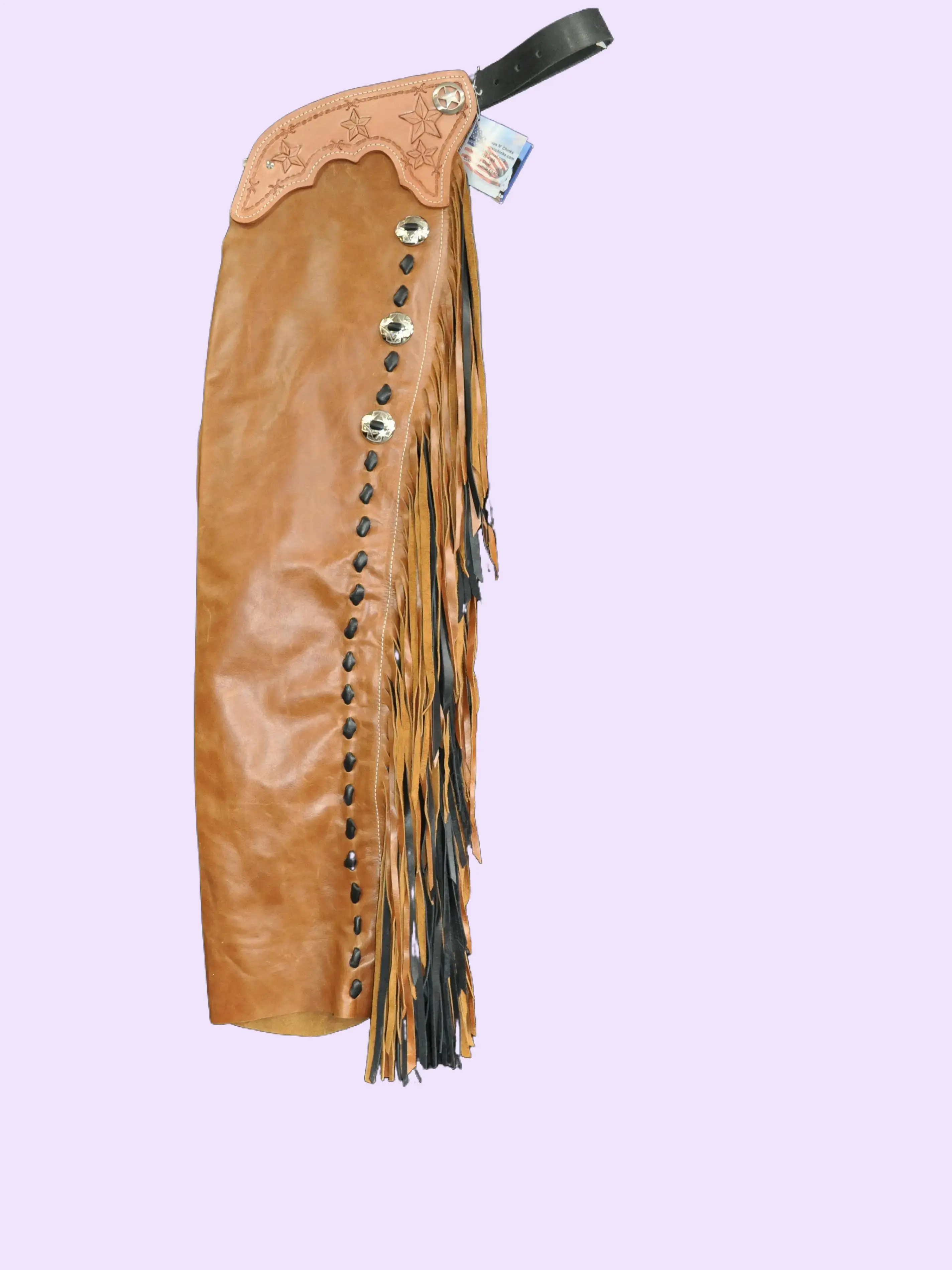 R Bar K/Custom Made Leather Chaps/Leather Show Chaps/ Distressed Buckskin Chaps