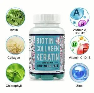 1 Bottle Biotin  with Collagen & Keratin for Hair, Skin, Nails & Joints - Women, Men, Kids - 60 Biotin
