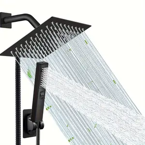 Shower Head, Rain Shower Head with Handheld,High Pressure 8" Rainfall StainlessSteel Shower Head /2 Settings Handheld Shower Combo with Shower Holder and 78"Explosion-Proof Hose Bathroom Waterfall Modern