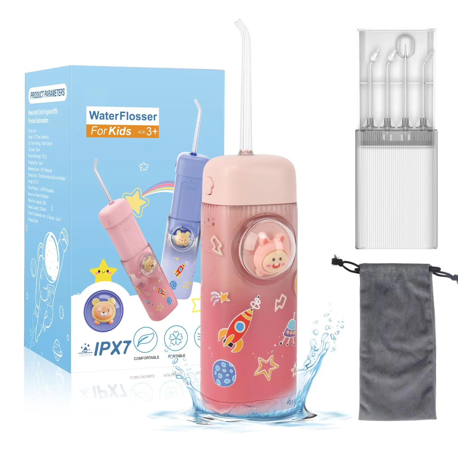 Clean Teeth White Portable rechargeable Travel Mouthwash Cleaner Home Teeth cleaning set