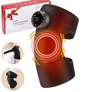 Heated Knee Wrap, 1 Box 5 Modes Vibration Knee Massager, Portable Adjustable Knee Heaing Pad for Home & Travel, Portable Pain Relief