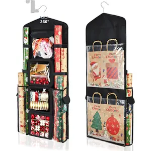 Wrapping Paper Storage Organizer Double-Sided Gift Wrap Holder 360° Rotating Organizer for Craft Accessories Gift Wrap Supply Ribbon and Stationery