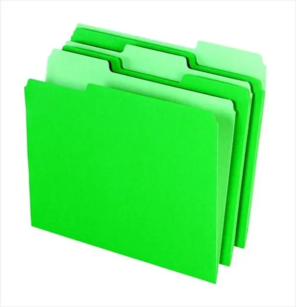 School Smart 015798 11-pt Medium Weight Stock 1-3 Cut 2-Tone Reversible Letter Size File Folder - Green, Interior Lighter Shade, Greater Visibility of Tabs - Pack of 100