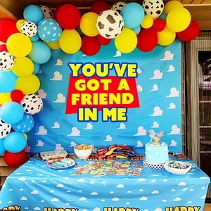 You've Got A Friend in Me Banner Backdrop Cartoon Story Party Decorations Friend Birthday Party Supplies Garland Backdrop for Boy Birthday Party