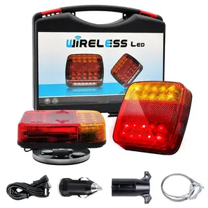 Wireless Trailer Lights Magnetic, Rechargeable Wireless Trailer Tow Lights LED Kit Waterproof for Truck Camper RV
