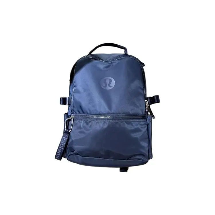 Unisex Lululemon New Crew 22L Backpack - Nylon and Recycled Polyester Material, Logo Zipper, Navy Blue