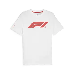 PUMA Mens X F1 Essentials Motorsport Logo Crew Neck Short Sleeve Casual Tops Casual - White