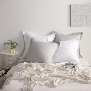 BEDSUM 2 Pack 26x26 Cotton Sham Covers - 500 Thread Count Egyptian Cotton Euro Pillow Covers, Super Soft,Breathable Pillow Covers, Square Pillowcases