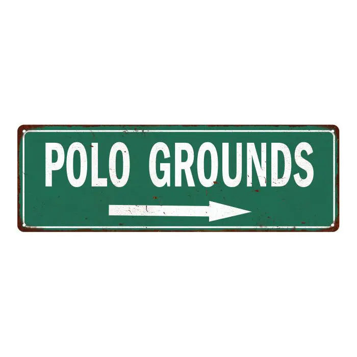 Polo Grounds Vintage Look Ballpark Baseball Metal Sign