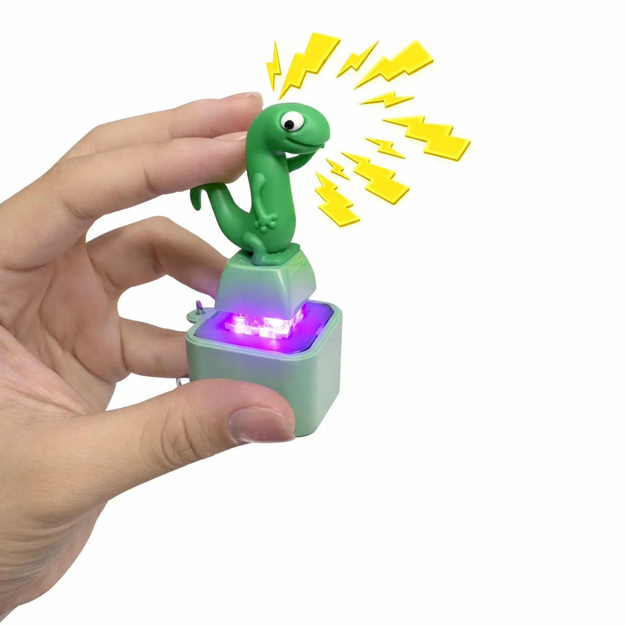 Funny Lizard Button Clicker Keychain Fidget Toy - Interactive Stress Relief Gadget with Realistic Sound, Cute Green EDC Fidget Item for Teens, Ideal for Gifts & Everyday Carry, Fidget Items