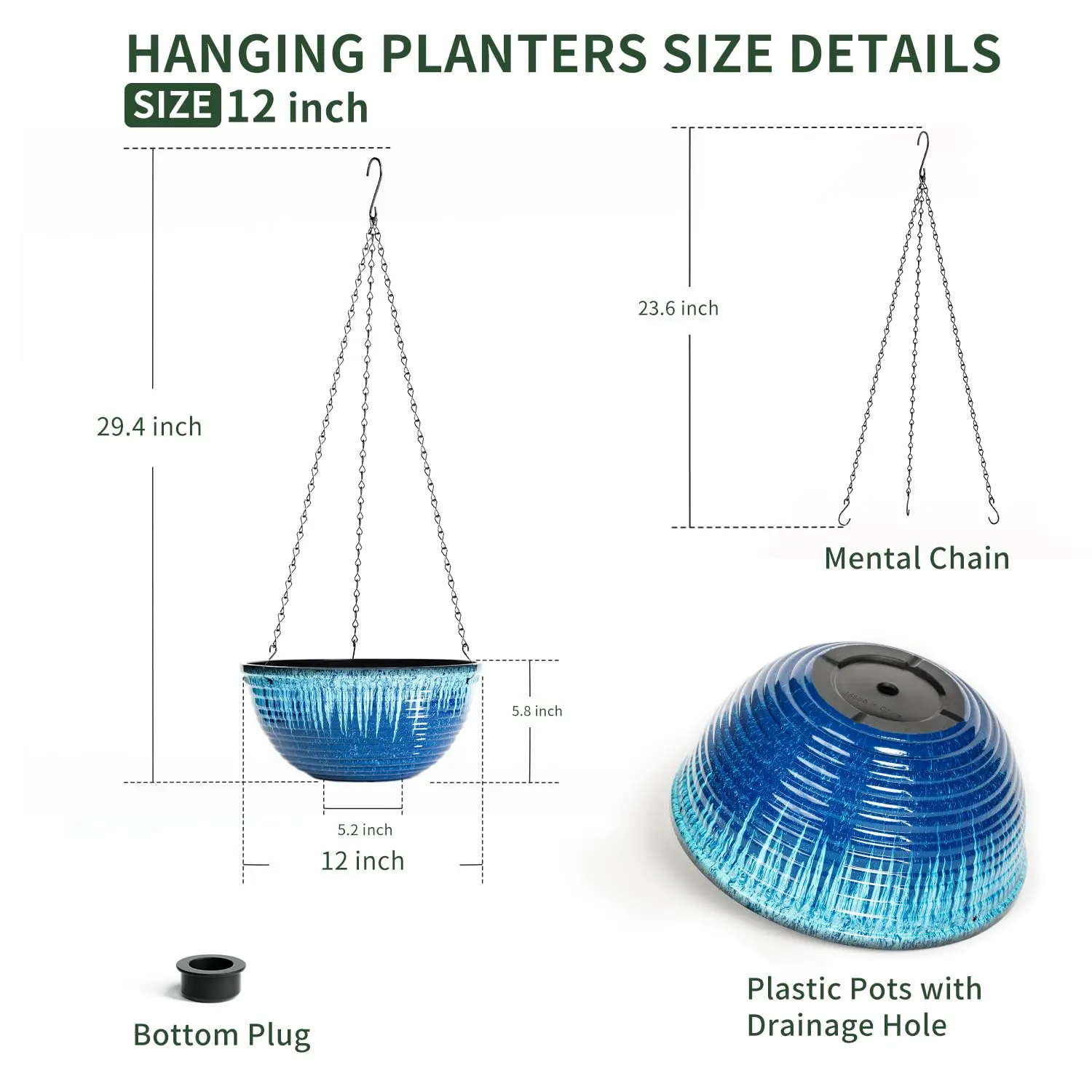 indoor large plant stands Cocoyard Three Flower Pots Collapsible Plant Stands, No Assembly Tools Required, Set of 2 (Large+Small) main image 0