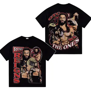[WWE] Roman Reigns The Tribal Chief WWE Champion Premium Wrestling T Shirt 100% Cotton Graphic Tee Bloodline Head of the Table Shirt, World Champion Belt Tee, Streetwear Wrestling Fans Shirt, WWE Event Outfit Unisex