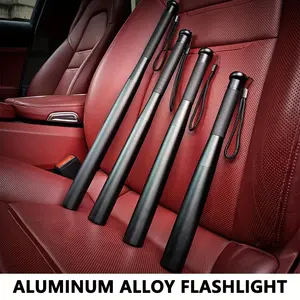 Baseball Bat Shape Flashlight, Aluminum Alloy, Three Lighting Modes, Non-Slip Handle, Anti-Loss Tail Strap, Long-Lasting Design