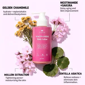 PHISYA Cherry Blossom  Lotion for  & Sensitive Skin – Deep Moisturizing, Brightening, and Soothing Formula 250ml with Sakura & Golden Chamomile      ghana shea     oil