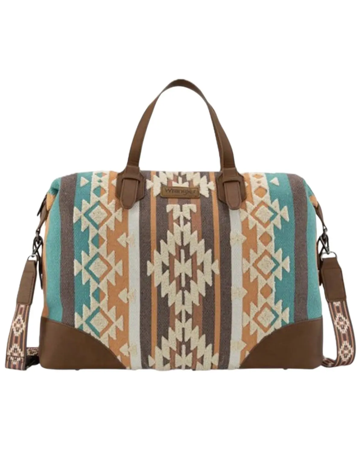 Wrangler Women's Women'S Sherpa Southwestern Print Canvas Duffle Bag - Wg313-5110Br
