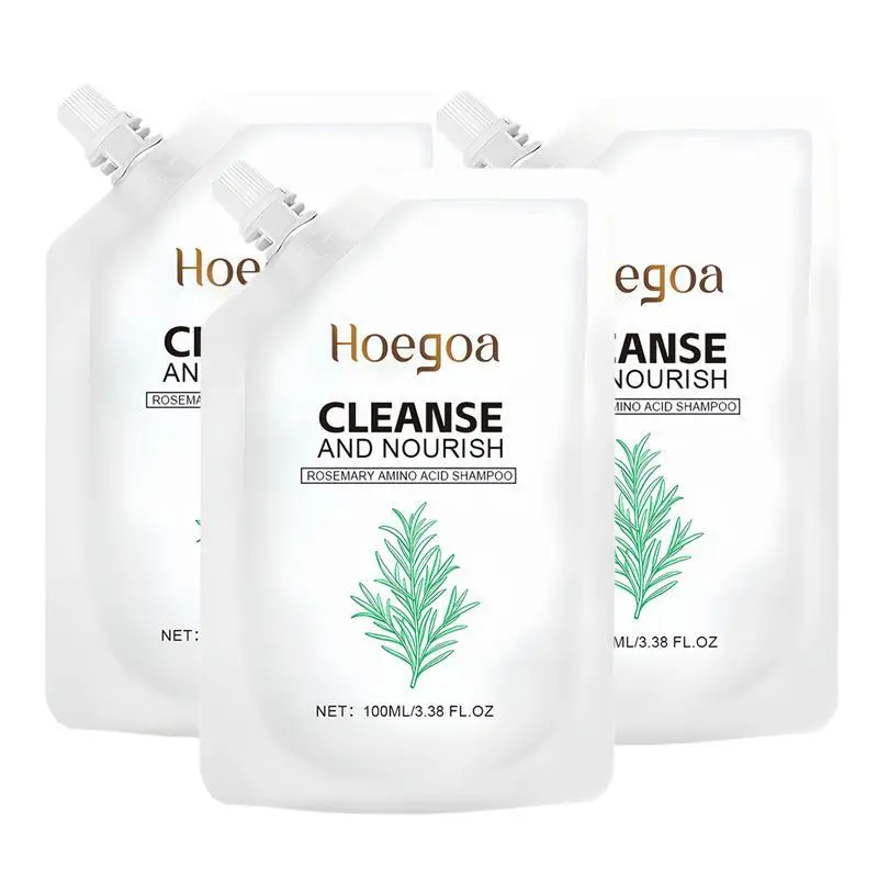 3-pack, Rosemary Shampoo, Refreshing, Gentle, Cleansing, Smooth, Shiny Hair, Rich Foam, Daily Care for oily，softens dry hair，Biotin shampoo