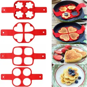 Non-Stick Silicone Egg Pancake Ring, Durable Egg Pancake Maker Mold, Perfect for Cooking Eggs & Pancakes, Ideal for Kitchen Use, Egg Utensils