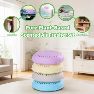 Pure Plant-Based Solid Air Freshener Set – Non-Toxic, Zero Additives, Long-Lasting Natural Fragrance for Home, Office & Car, Safe for Kids & Pets | 14 Pack  （Happiness Essential Oil Air Freshener Refills）