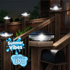 Summervibes,Solar Post Cap Lights Modern Outdoor | Easy Installation, ,easiestgardenmakeover,Bright White & IP65 Waterproof | For Fence & Deck Lighting, Solar Powered & Decorative