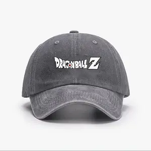 Dragon Ball DBZ Unisex Street Baseball Cap 80s 90s Pattern Anime Hat Men Gift Snapback Fitted Vintage Denim Fabric Iconic Logo Heat Transfer Print Green Dragon Ball Detail Outdoorfun