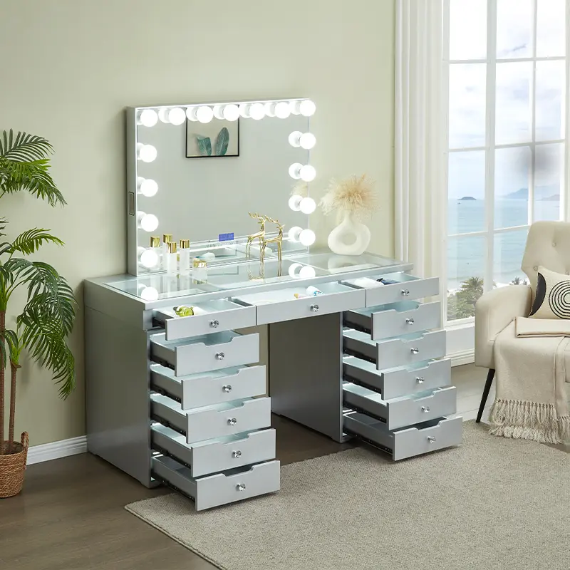 Smart Beauty Vanity in Multiple Colors, with LED Light - equipped Drawers, Bluetooth Screen, a New Favorite for Beauty Storage