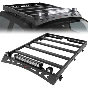 Longsun Steel Aerodynamic Car Accessory Roof Ladder Rack - Truck Rack with LED Lights, Factory-Mounted Top Cargo Carrier for 2005-2023 Tacoma Crew Cab