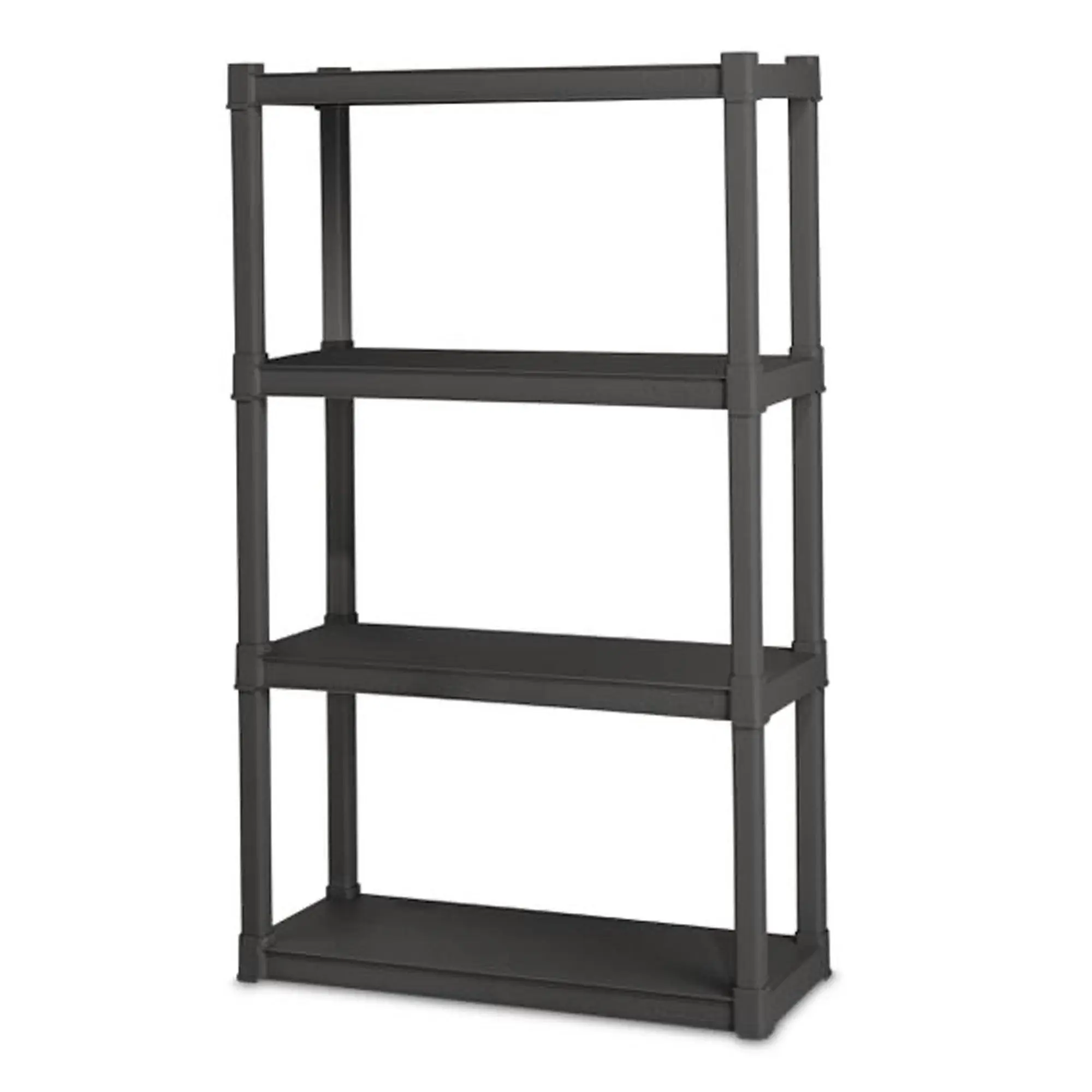 Sterilite 4 Shelf Unit Heavy Duty & Easy to Assemble Plastic Storage Unit, Gray Organiser Containers Sterilite 4 Shelf Unit Heavy Duty & Easy to Assemble Plastic Storage Unit, Gray Organiser Containers