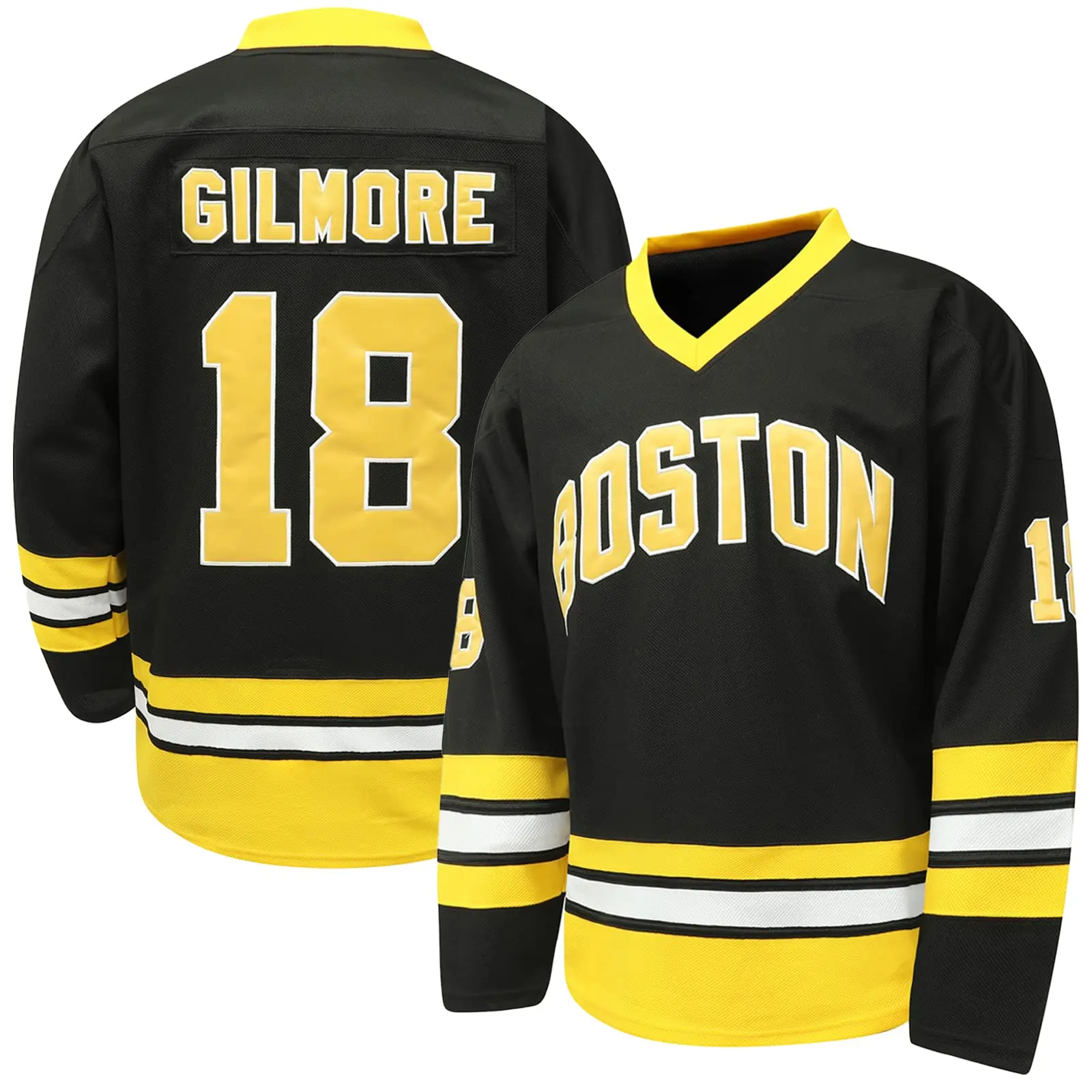 Happy Gilmore #18 Jersey Boston Adam Sandler 1996 Movie Ice Hockey Jersey Stitched S-XXXL, 90S Hip Hop Clothing for Party Casual Sportswear Athletic Shirts  Gym Sweatwear