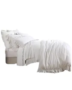 Hiend Accents Unisex Lily Washed King Linen Duvet - Fb1947du-Sk-Wh
