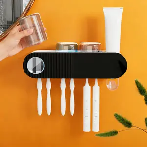 Toothbrush Sanitizer and Holder - UV Toothbrush Holders for Bathrooms with Toothpaste Dispenser, Smart Toothbrush Holder for Wall, Toothbrush Organizer & Toothbrush Sanitizer and Holder with Breathing Light – Perfect Bathroom Home Essentials - C
