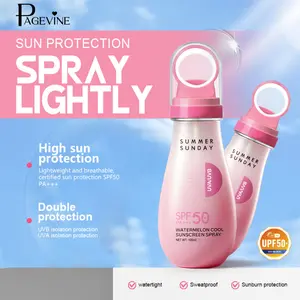 PAGE VINE Viral TikTok Watermelon Sunscreen Spray|SPF50 PA+++ High UV Protection|Small Aperture Design|Waterproof Sweatproof|Lightweight Oil-Control Daily Outdoor Sunscreen