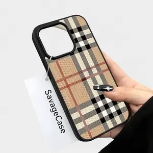 Retro Plaid Texture Pattern Magsafe Case | For iPhone 17 | 16 | 15 | 14 | 13 | 12 | 11 | PRO | PLUS MAX Hard Acrylic TPU Shockproof Protection Drop-Proof Phone Case