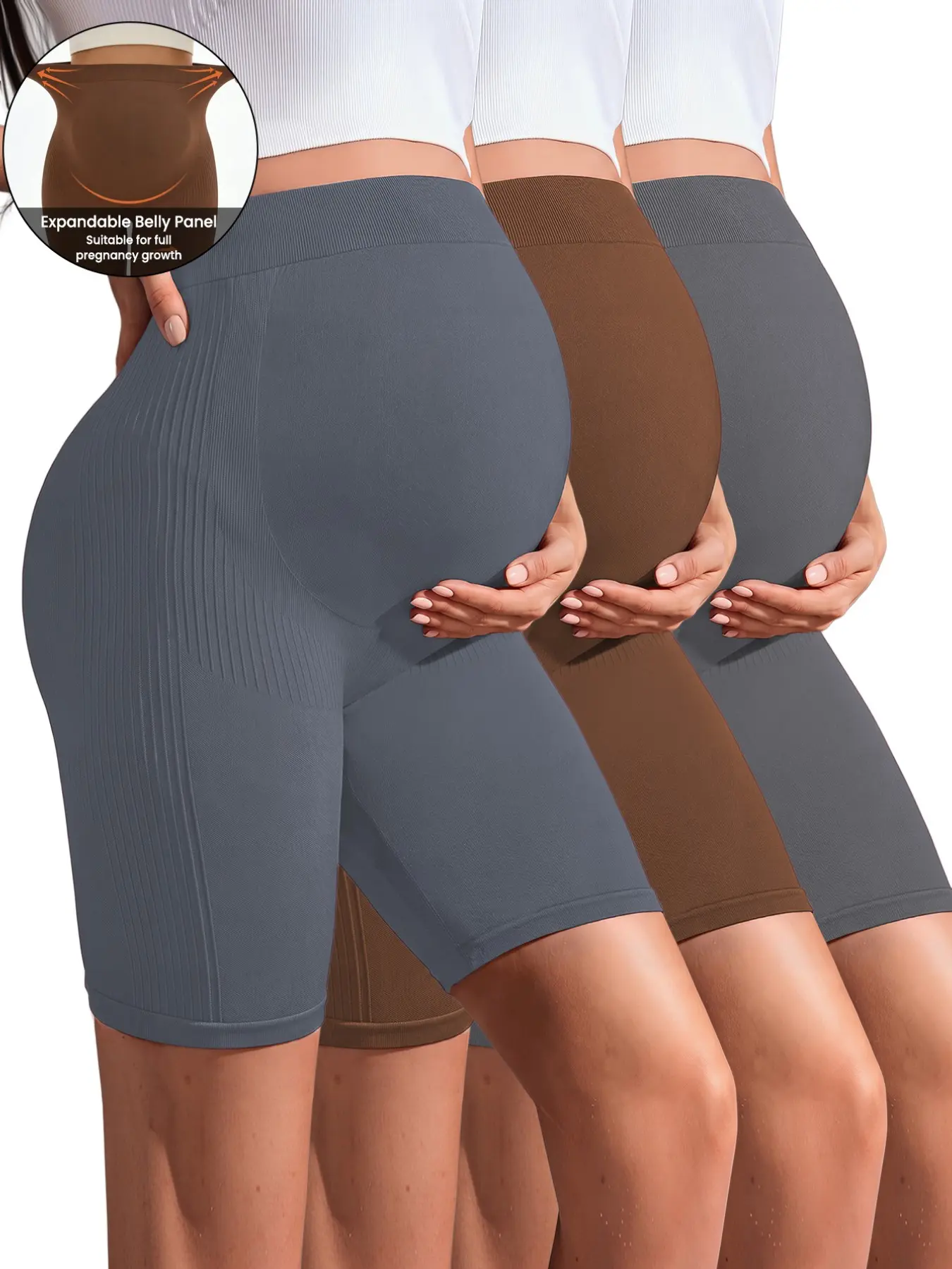 Keren 2026 Seamless High-Elastic Pregnancy Shorts, Maternity Workout Clothes, Prenatal Maternity Clothing, Maternity Apparel, Pregnancy Activewear, Comfortable Yoga Bike Pants, Breathable Anti-Exposure, All-Season Wear