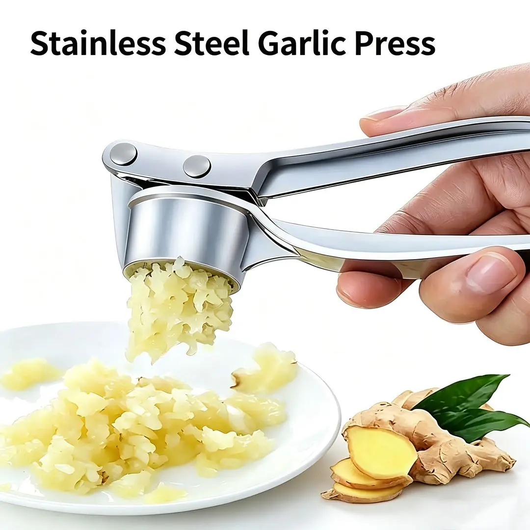 1 Piece Metal Garlic & Ginger Manual Handheld Crusher, Kitchen Essential Gadget, Fruit & Vegetable Utensils, Kitchen Accessories