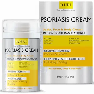 Rida Hair Research Institute Psoriasis Cream for Itchy Scalp, Face & Body | Eczema, Seborrheic Dermatitis, Anti Itch Cream Extra Strength, Jock Itch