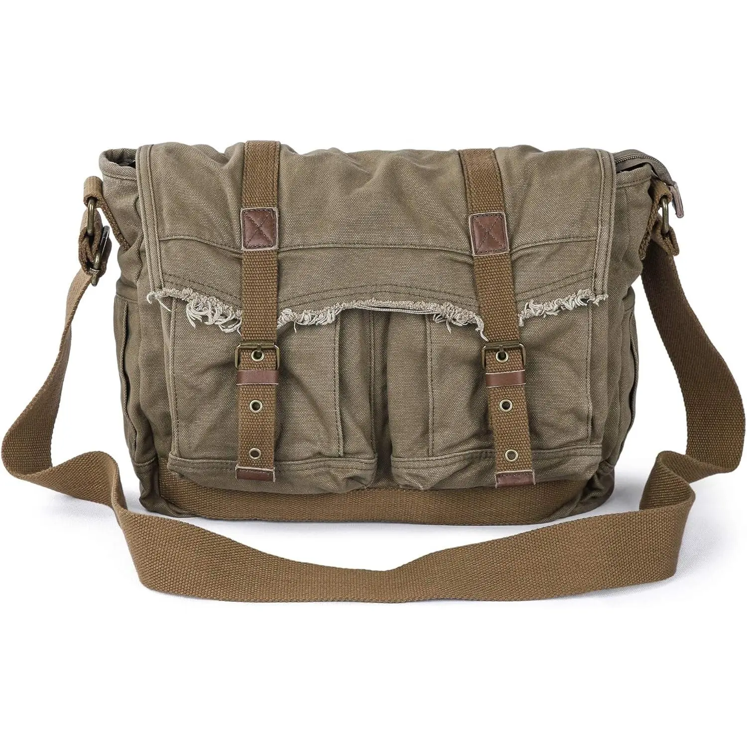 Women's High Quality GOOTIUM Vintage Frayed Boho Messenger Bag - Stylish Crossbody, Versatile Shoulder, Unique Work Accessory, Work Bag, Unique Bags