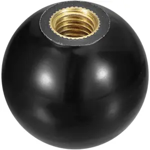 Threaded Ball Knobs, M8 Female Thread Thermoset Ball Knob 32mm Dia Round Operation Ball Handles with Copper Insert for Machine Lever Handle, Black