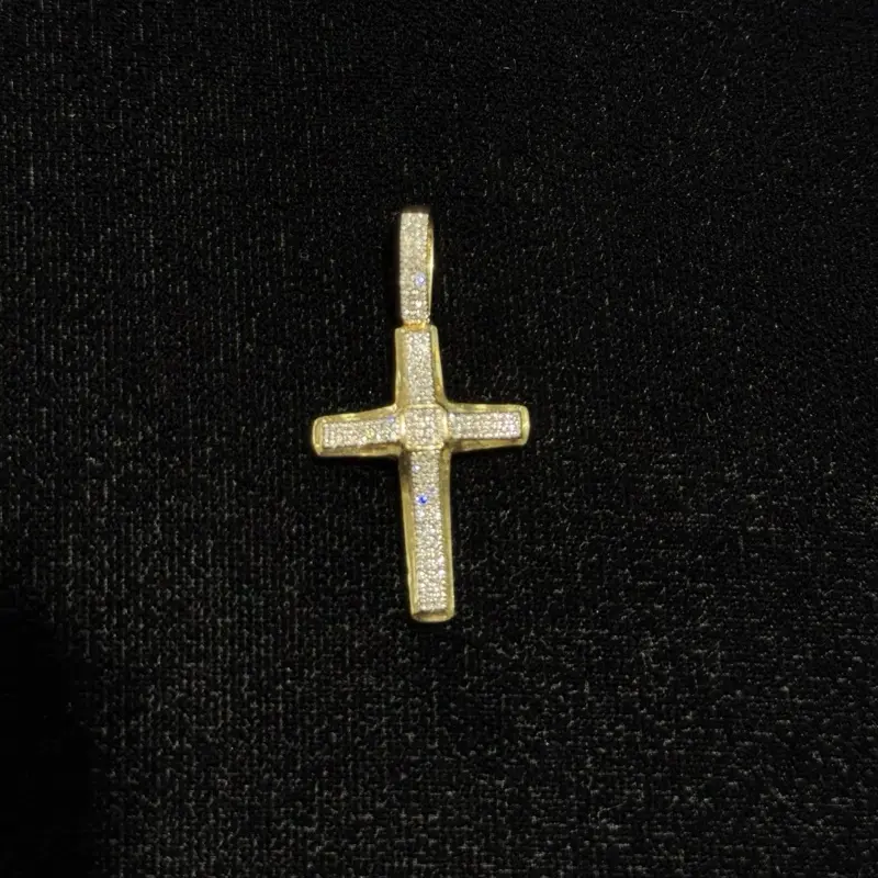 10 Karat Natural Diamond Cross Pendant for Adults - Elegant Timeless Design Perfect for Everyday Wear & Special Occasions