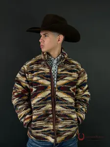 Ariat Men's Chimayo Sartallo Fleece Jacket - Striped Pattern, Long Sleeve, Casual Style