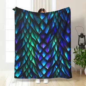 Mermaid Scale Pattern Blanket, 1 Count Soft Comfortable Warm Throw, Air-conditioned Room Blanket, Warm Nap Blanket for Home & Office
