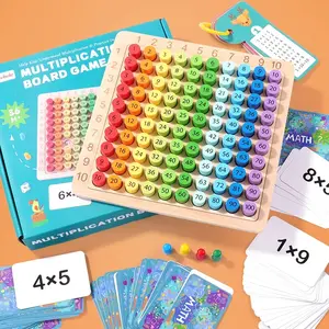 Montessori Educational Wooden Toys Children Baby Math Toys 99 Multiplication Table Math Arithmetic Teaching Aids Math Learning Tools for Kids Gifts