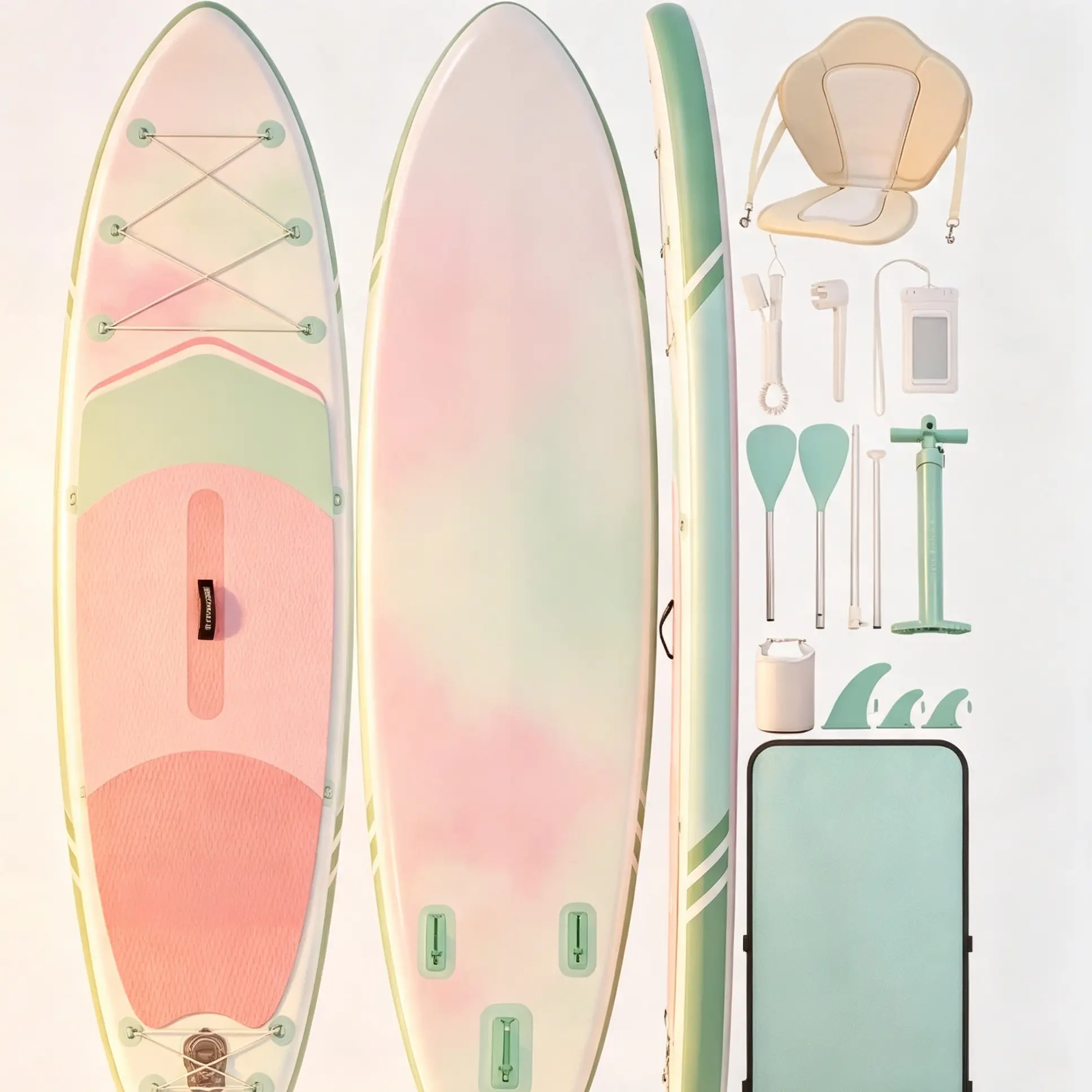 Inflatable Paddleboard, 10'6''x33'' Extra-Wide Stability SUP with Anti-Slip EVA Deck for Beginners, 400lbs Capacity, Includes Kayak Seat & Accessories, Stability Paddleboard, Inflatable Paddle Boards, Blow Up Paddle Board