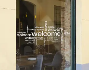 Welcome Sign Decal - Welcome Wall Sticker, Welcome in Many Languages Decal se143 Decor Decorative Entryway