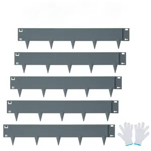 Garvee metal landscape edging, 6 pieces, galvanized steel, garden edging, flexible garden edging, shark spike, lawn edge for flower bed, yard, path divider