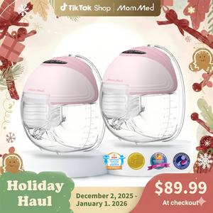 MomMed Wearable Breast Pumps, Hands Free Breast Pump S21 With Strong Suction, Low Noise & LED Display, Full In Bra Portable Electric Breast Pump with 3 Modes & 12 Levels Nursing Feeding Care